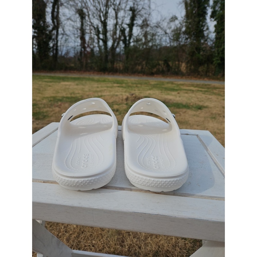 Crocs Unisex Classic One-Strap‎ Slide Sandals, White, Womens 10 Mens 8 - Picture 5 of 10